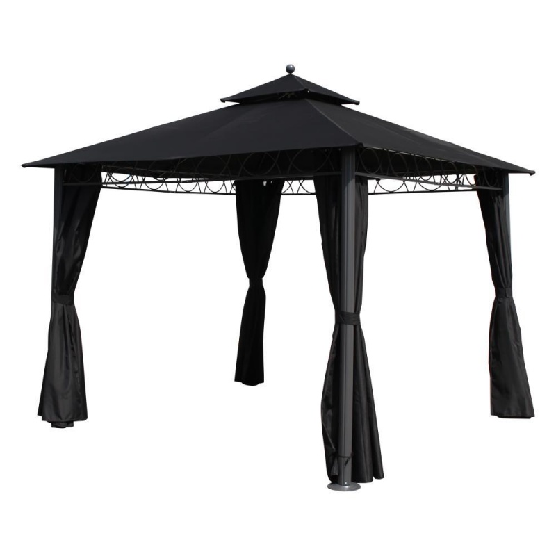 St. Kitts 10-Foot Square Gazebo, Black