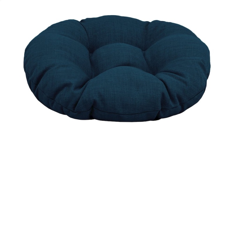 18-Inch Round Solid Spun Polyester Tufted Footstool Cushion 93301-18In-Reo-Sol-16