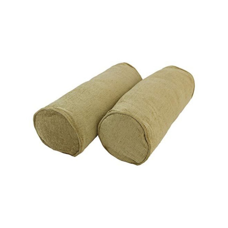 20-Inch By 8-Inch Double-Corded Patterned Jacquard Chenille Bolster Pillows With Inserts (Set Of 2)