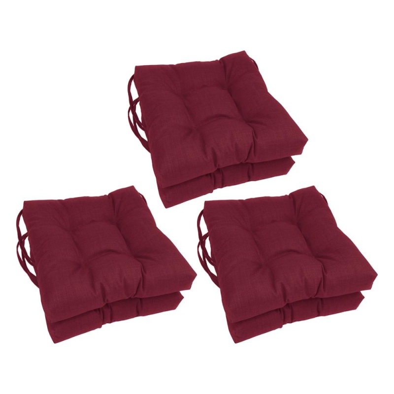 16-Inch Spun Polyester Solid Outdoor Square Tufted Chair Cushion