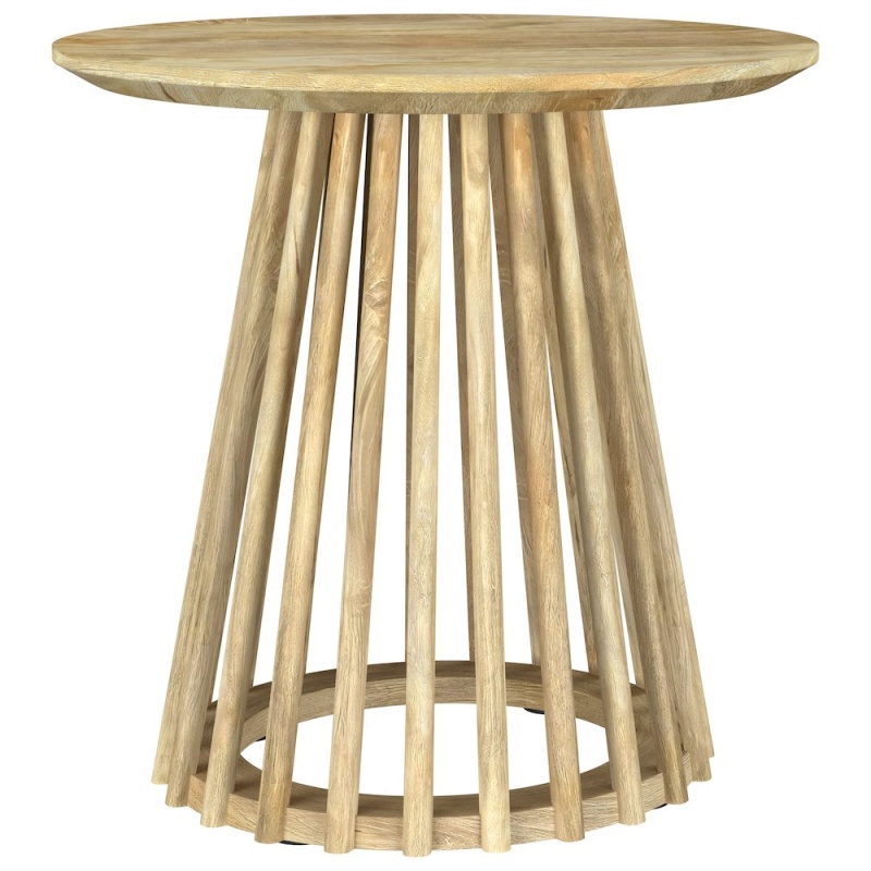 Touhy Round Solid Wood End Side Table Natural Mango