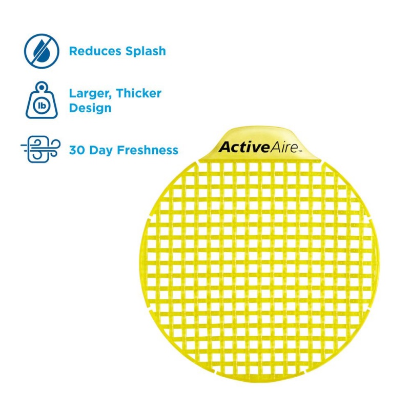 Activeaire Low-Splash Deodorizer Urinal Screens - Deodorizer - 12 / Carton - Yellow