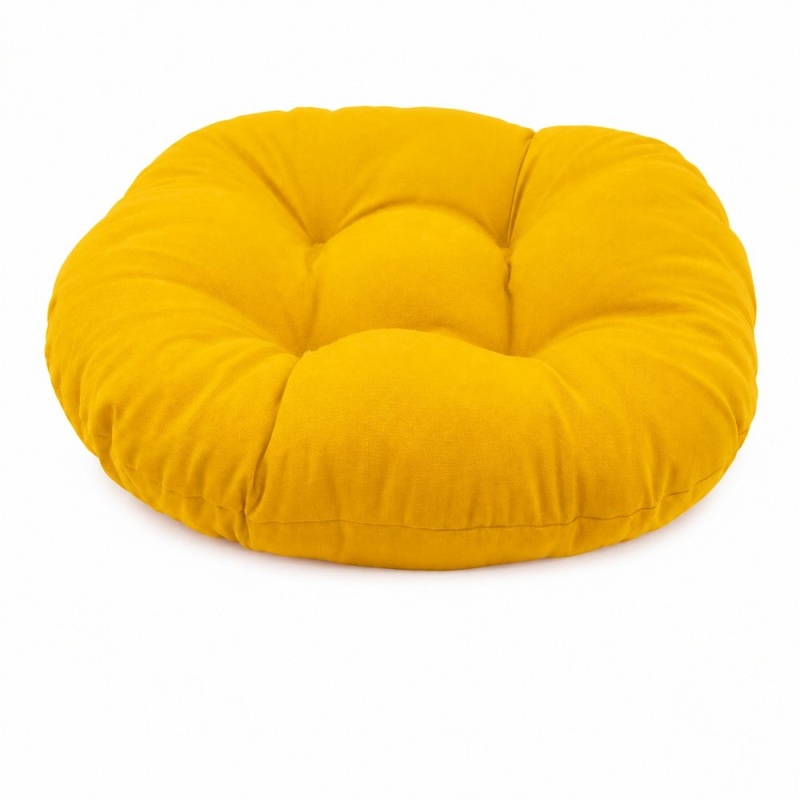 18 Inch Round Solid Twill Footstool Cushion