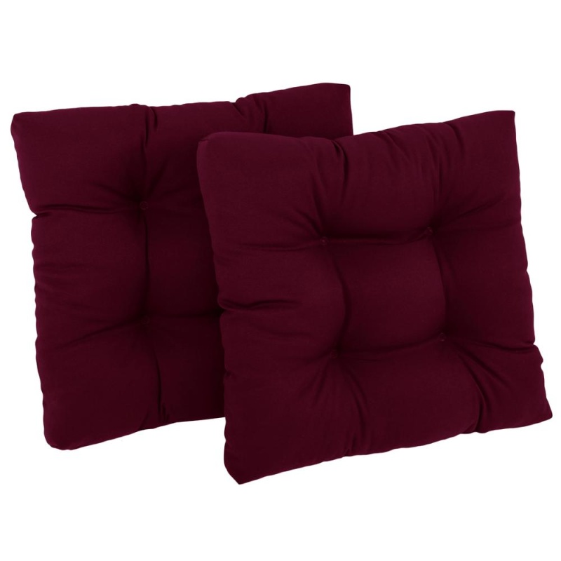 19-Inch Squared Twill Tufted Dining Chair Cushions (Set Of 2) 94005-2Ch-Tw-Bg