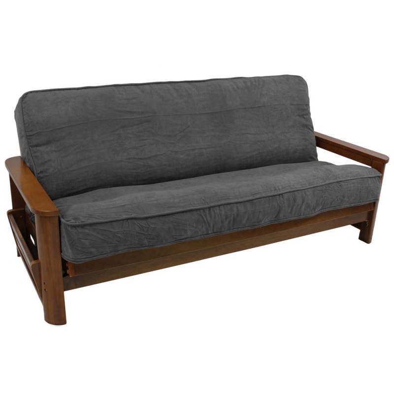 Solid Microsuede Double Corded 8 To 9-Inch Full Futon Cover