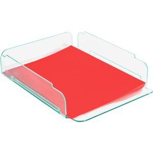 Lorell Single Stacking Letter Tray - Desktop - Durable, Lightweight, Non-Skid, Stackable - Clear - Acrylic - 1 Each
