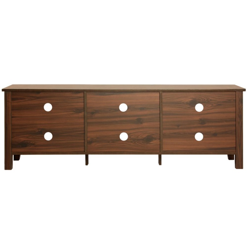 Better Home Products Noah Wooden 70 Tv Stand With Open Storage Shelves In Brown