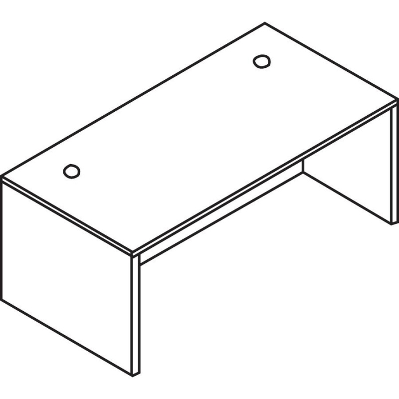 Lorell Essentials Series Rectangular Desk Shell - 47.3" X 23.6" X 29.5" - Finish: Laminate, Mahogany - Leveling Glide