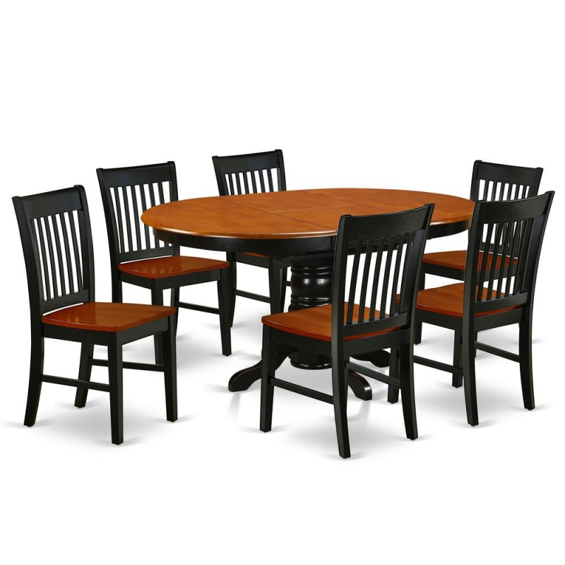 Dining Room Set Black & Cherry, Keno7-Bch-w