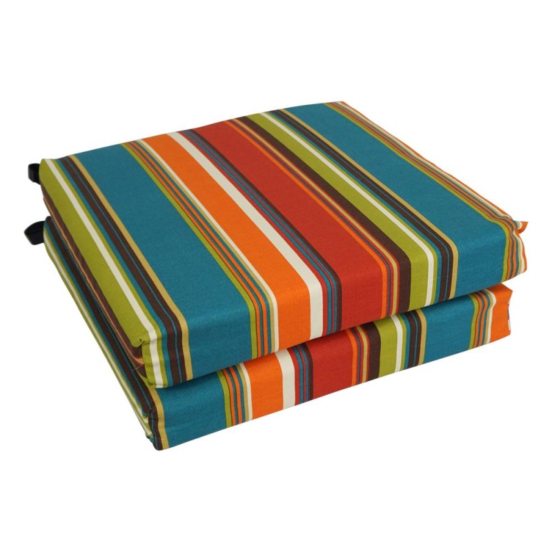 20-Inch By 19-Inch Patterned Outdoor Spun Polyester Chair Cushion
