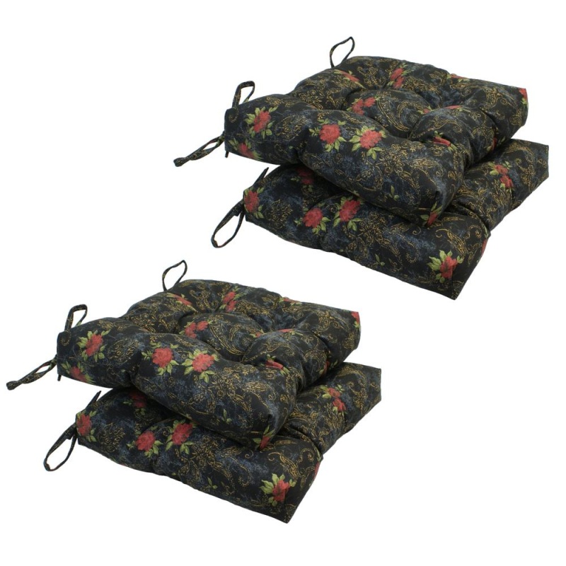 16-Inch Indoor Square Tufted Chair Cushions (Set of 4)