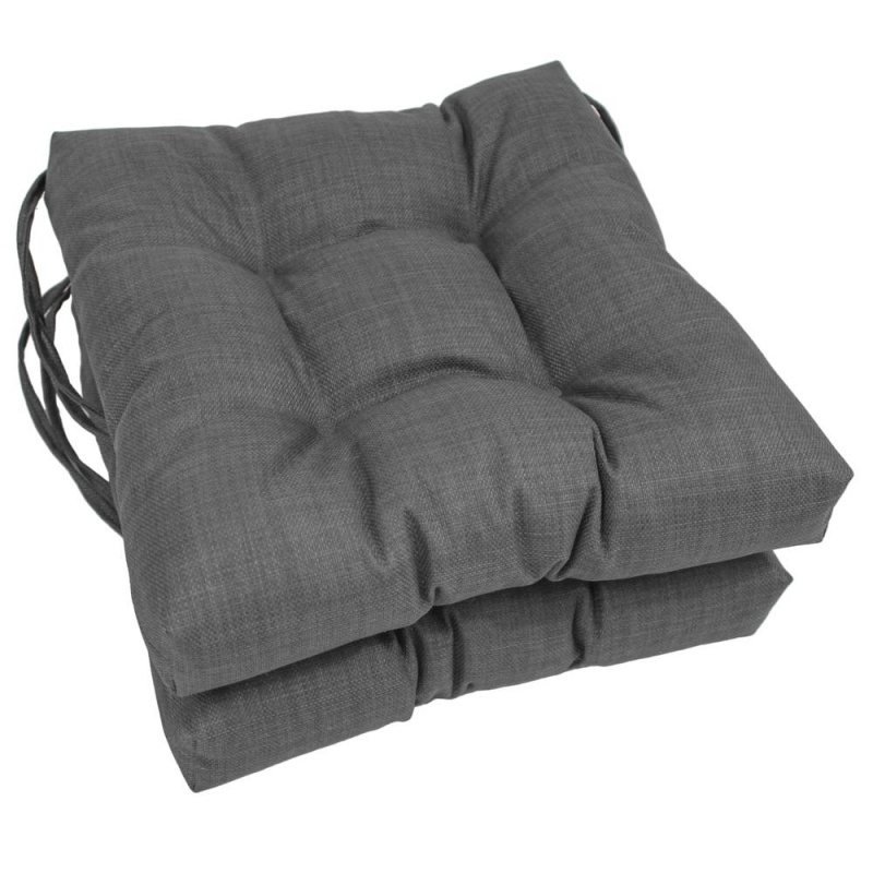 16-Inch Outdoor Spun Polyester Square Tufted Chair Cushions (Set Of 2)