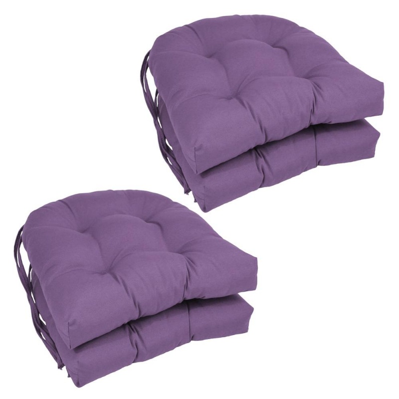 16-Inch Solid Twill U-Shaped Tufted Chair Cushions (Set Of 4)