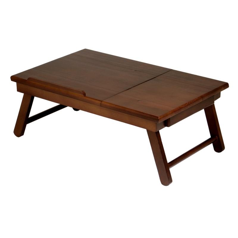 Alden Lap Desk, Flip Top With Drawer, Foldable Legs