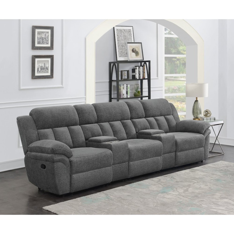 Bahrain 5-Piece Upholstered Home Theater Seating Charcoal