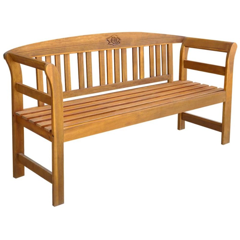 Vidaxl Garden Bench With Cushion 61.8" Solid Acacia Wood 4281