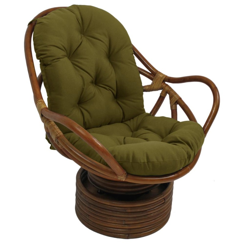 48-Inch By 24-Inch Solid Outdoor Spun Polyester Swivel Rocker Cushion