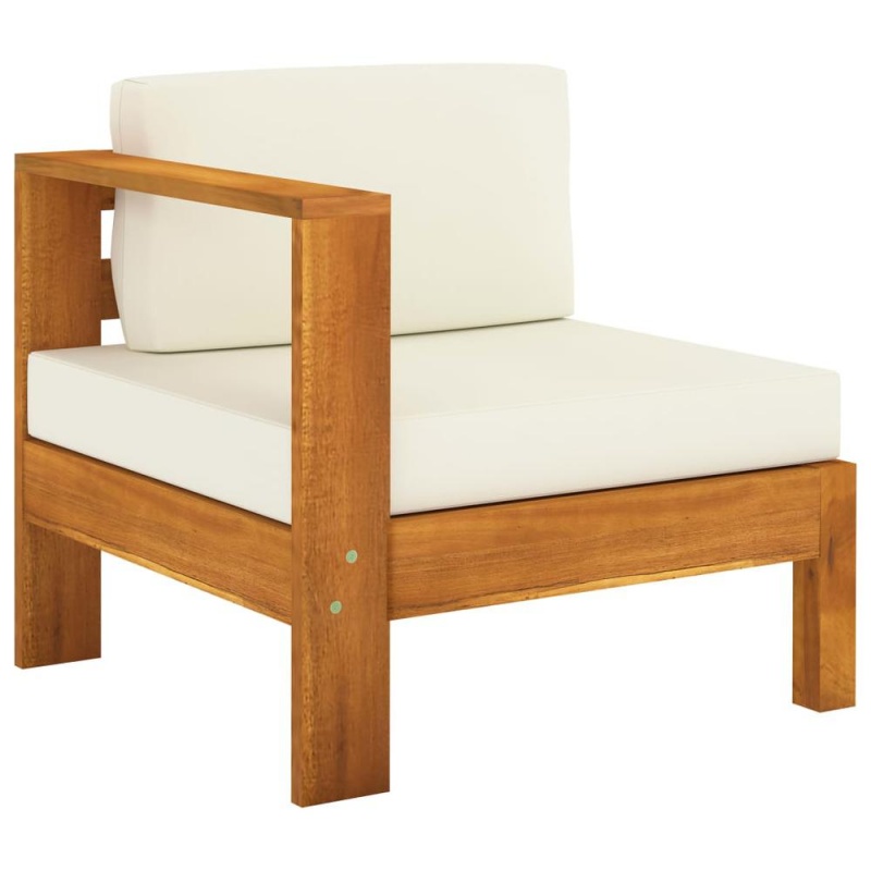 Vidaxl 10 Piece Garden Lounge Set With Cream White Cushions Acacia Wood 7945