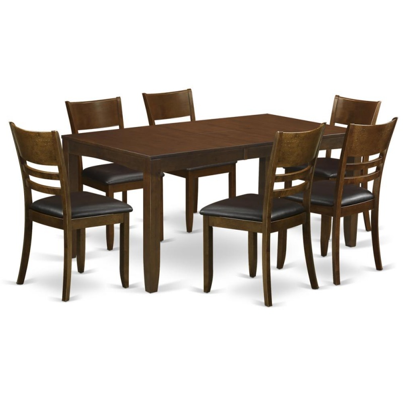 7 Pc Dining Room Set For 6-Table With Leaf And 6 Kitchen Chairs