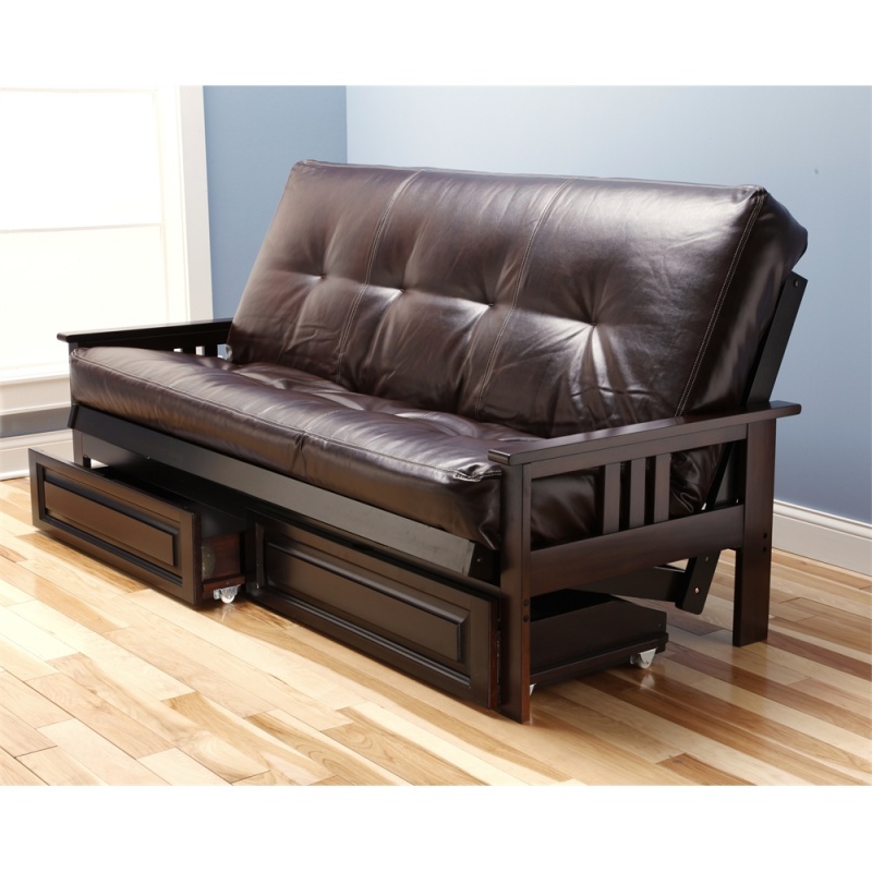Monterey Frame-Espresso Finish-Oregon Trail Java Mattress-Storage Drawers