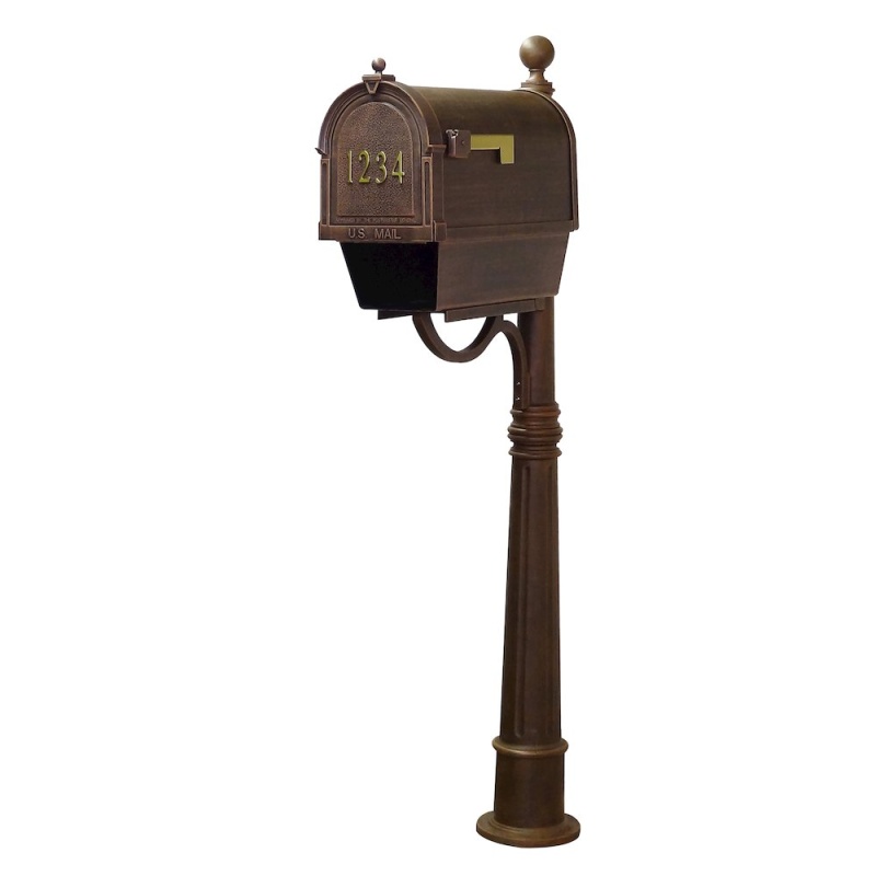 Curbside Mailbox With Front Address Numbers, Newspaper Tube And Ashland Mailbox