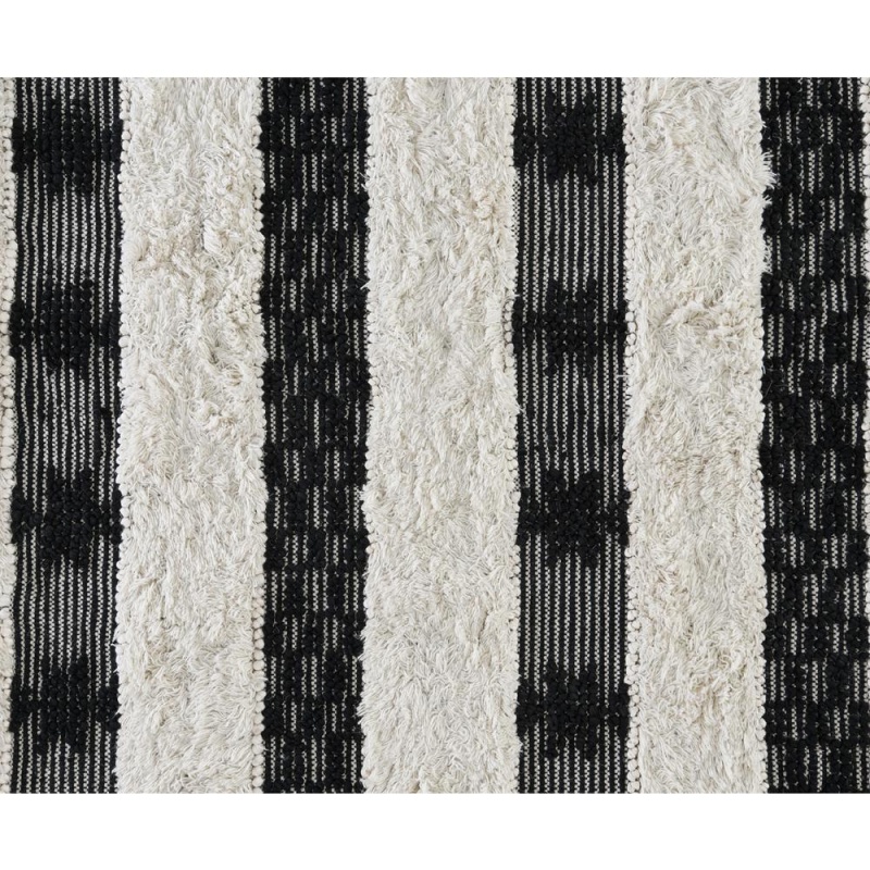 Loena Shag Black/Ivory Handwoven Area Rug, By Kosas Home