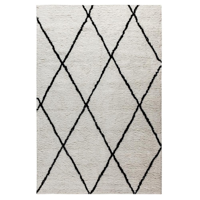 Shag Style Diamond Trellis Area Rug - 5' X 7' - Ivory
