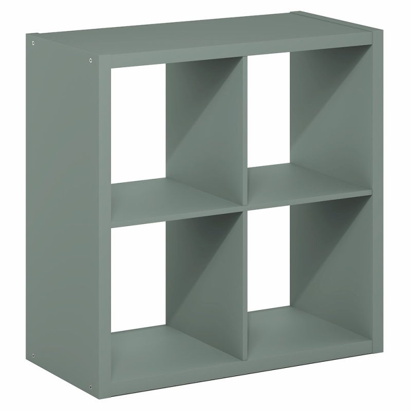4-Cube Thick Frame Bookshelf, Sage Green