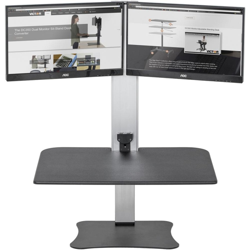 Victor High Rise Electric Dual Monitor Standing Desk Workstation