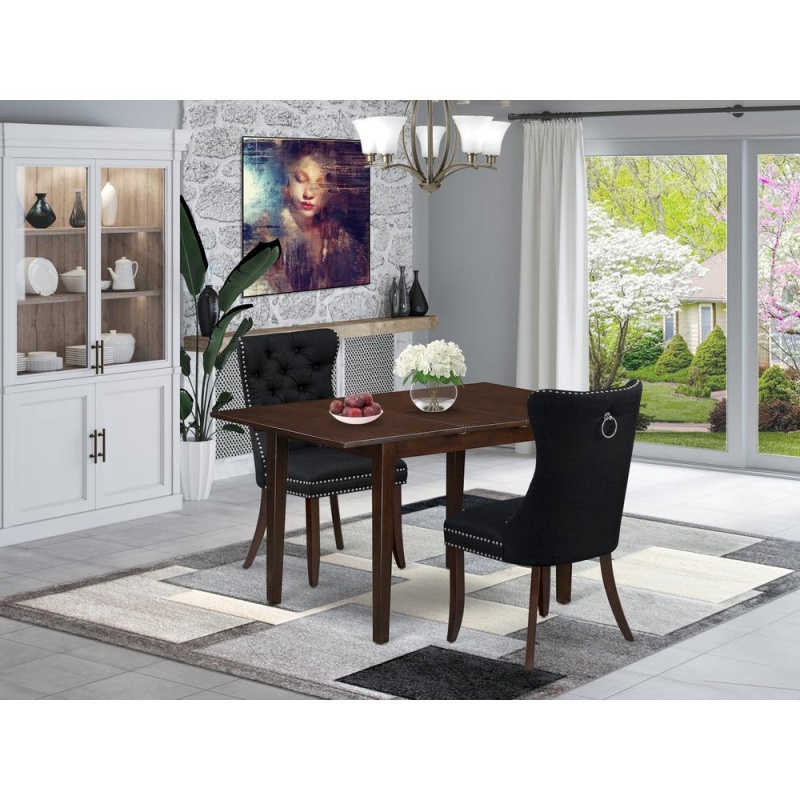 3 Piece Kitchen Set Consists Of A Rectangle Dining Table With Butterfly Leaf