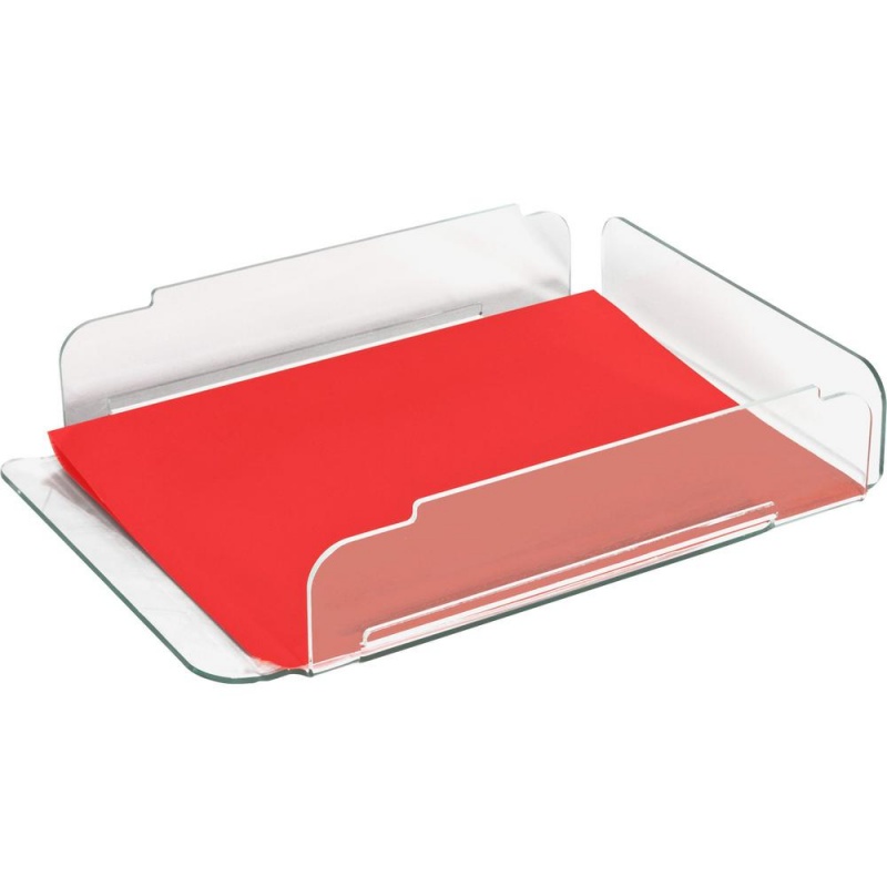 Lorell Single Stacking Letter Tray - Desktop - Durable, Lightweight, Non-Skid, Stackable - Clear - Acrylic - 1 Each