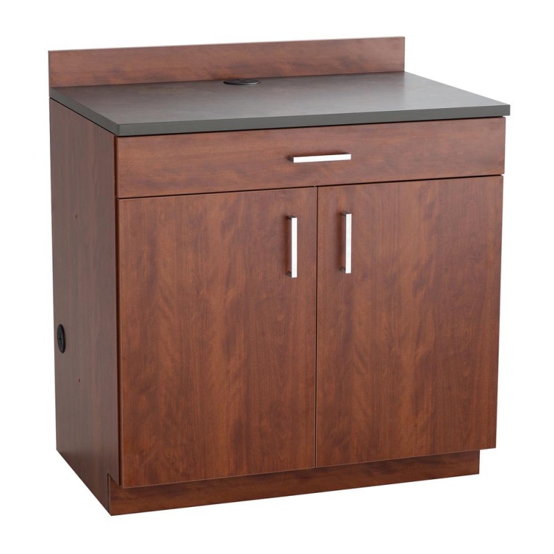 Hospitality Base Cabinet, One Drawer/Two Door Rustic Slate/Mahogany