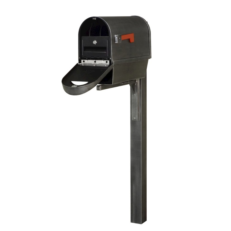 Curbside Mailbox With Newspaper Tube, Locking Insert And Wellington Mailbox