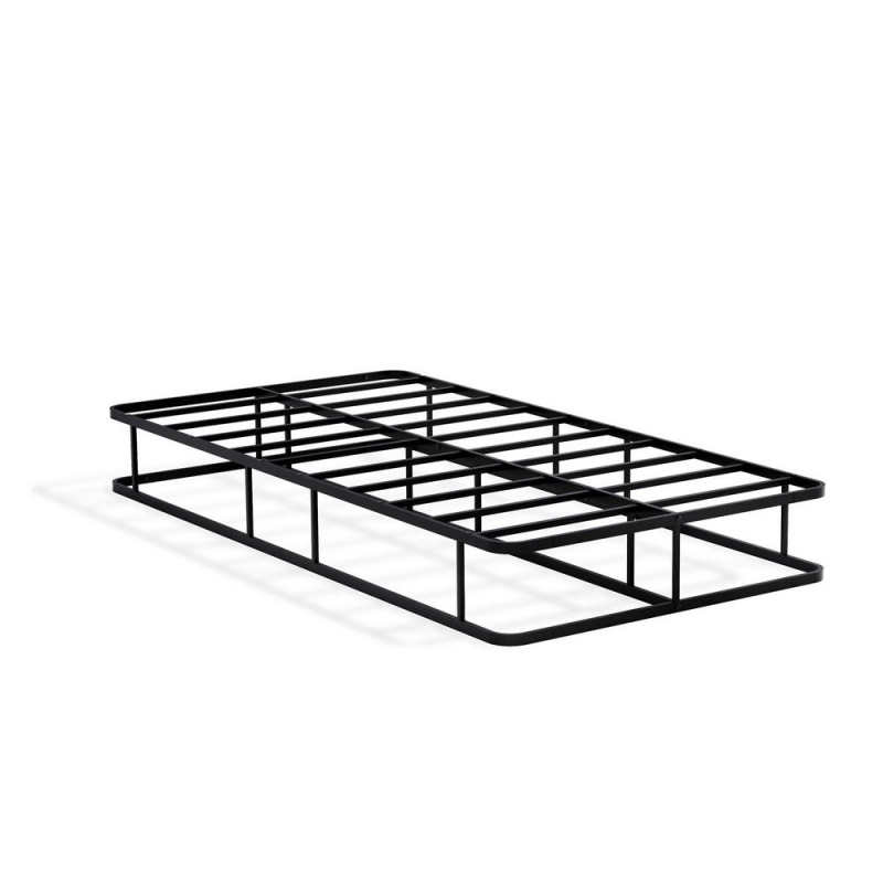 Dhtbblk Dothan Twin Size Bed Frame With Luxurious Style Headboard And Footboard - High Quality Metal Frame In Powder Coating Black