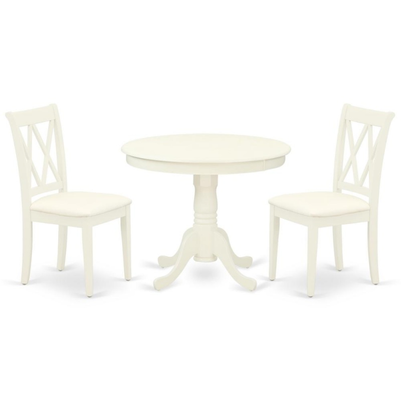 Dining Room Set Linen White, Ancl3-Lwh-c