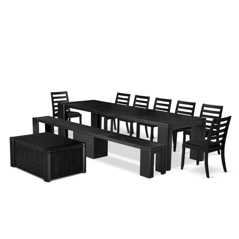 10-Piece Modern Rectangular Dining Table Set