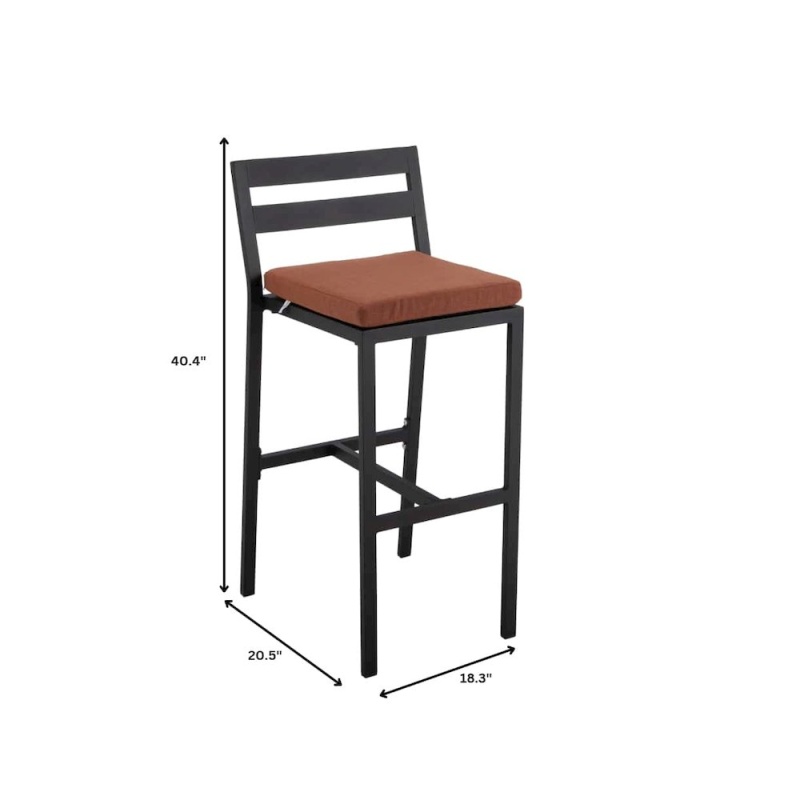 Chelsea Collection Modern Aluminum Outdoor Bar Chair Set of 4