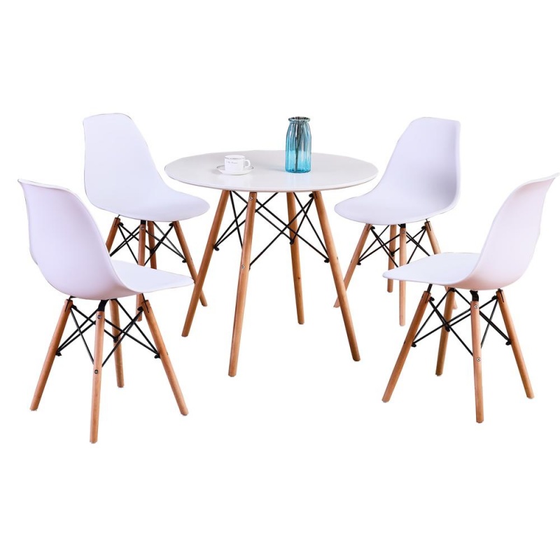 Mickey Modern White Dining Chairs, Set Of 4