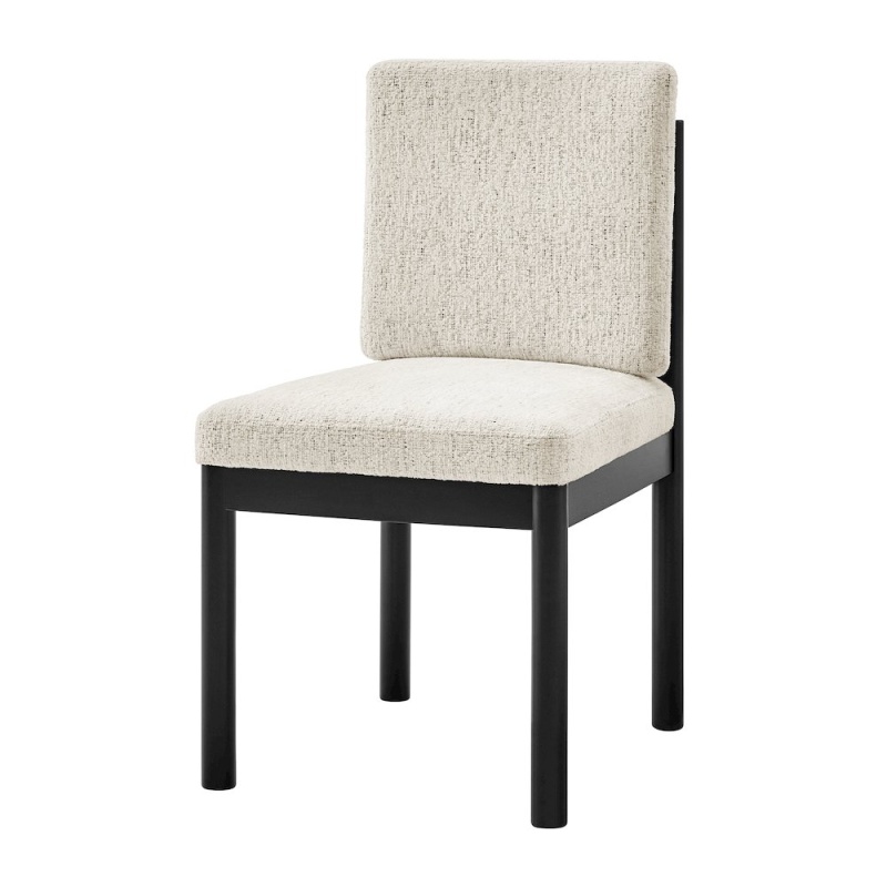 Melvin Chenille Dining Side Chair Black Frame, Set of 2