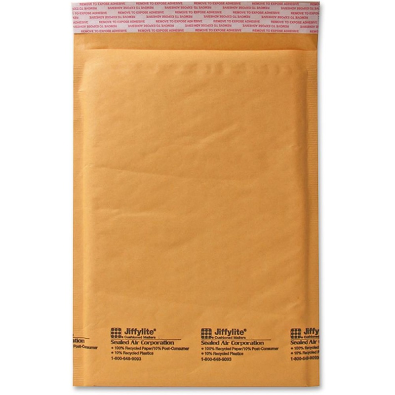 Sealed Air Jiffylite Cellular Cushioned Mailers - Bubble - #4 - 9 1/2" Width X 14 1/2" Length - Peel & Seal - Kraft - 25 / Carton - Kraft