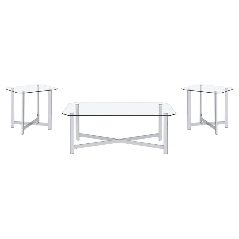 Cronin 3-Piece Tempered Glass Top Coffee Table Set