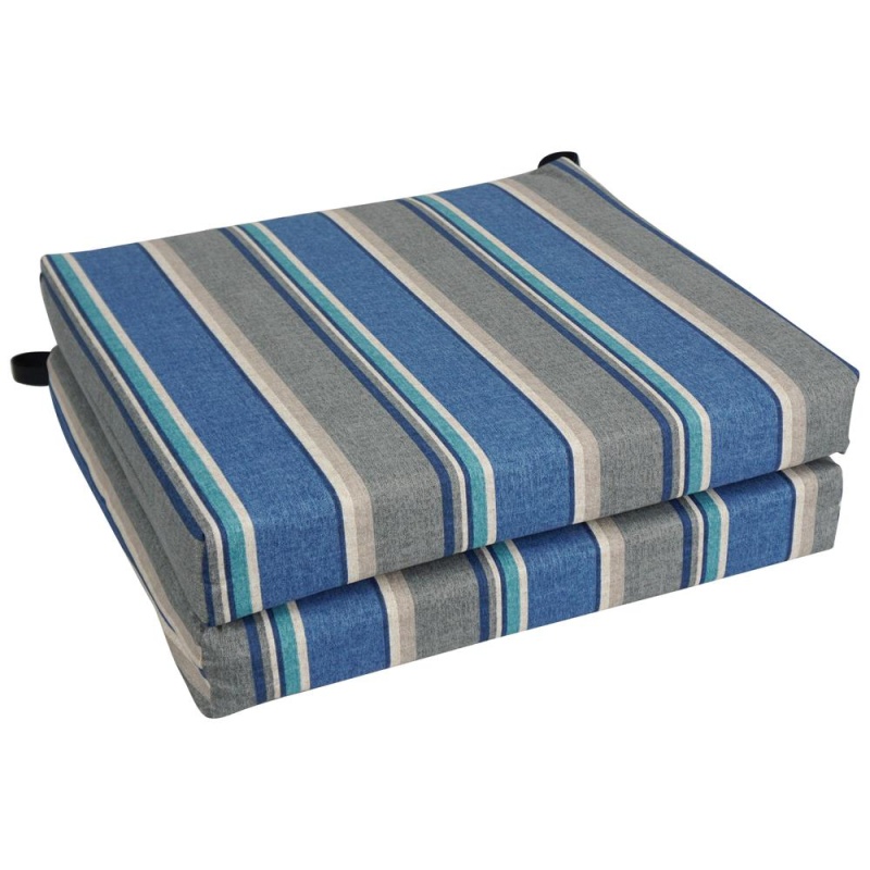 20-Inch By 19-Inch Patterned Outdoor Spun Polyester Chair Cushion
