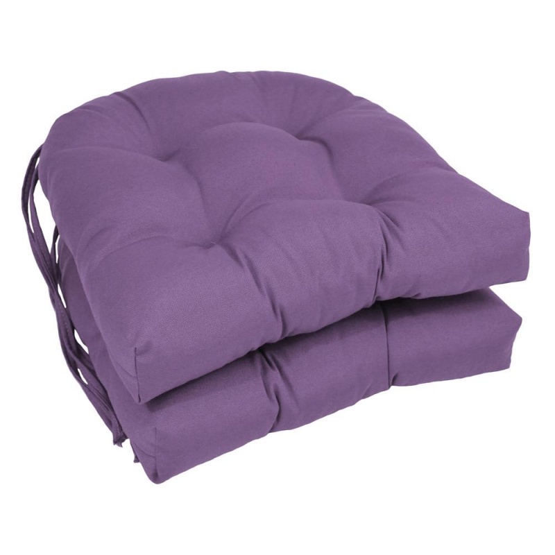 16-Inch Solid Twill U-Shaped Tufted Chair Cushions (Set Of 2)