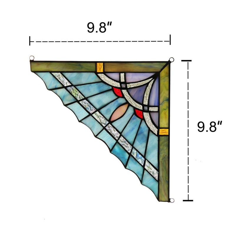 Obsidian Mission Tiffany-Glass Window Panel 10" Wide