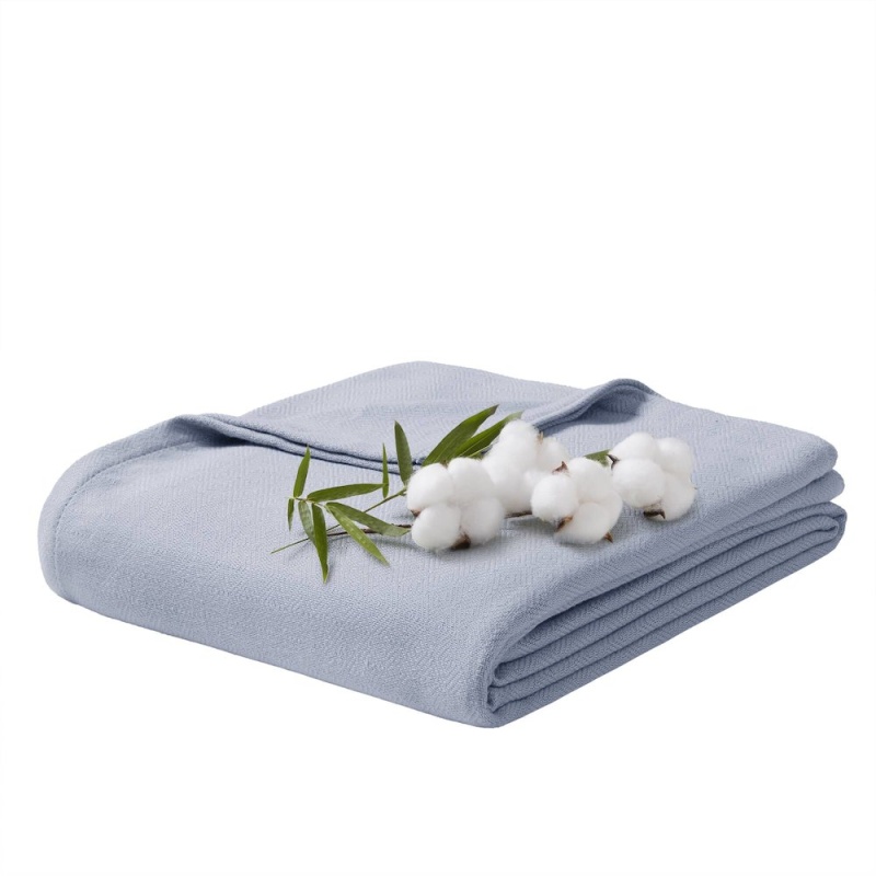 Bamboo Cotton Rayon Blanket, Light Blue