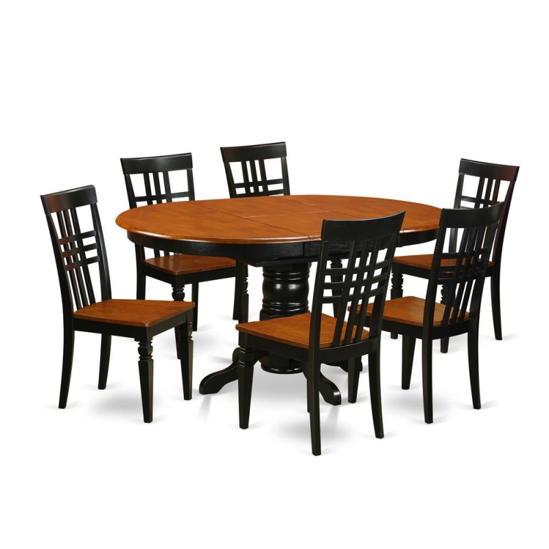 Dining Room Set Black & Cherry, Avlg7-Bch-w
