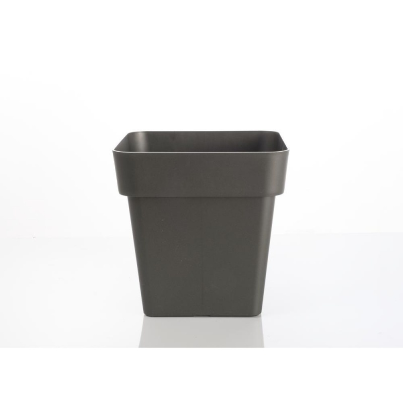 15.75" Modern Pac Square Pot With Drainhole In Anthracite Grey