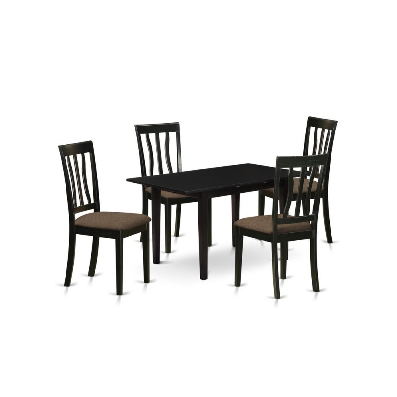 Dining Table- Dining Chairs, Noan5-Blk-c