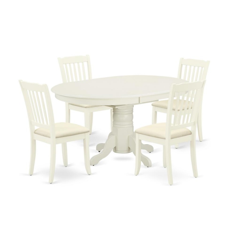 Dining Room Set Linen White, Avda5-Lwh-c