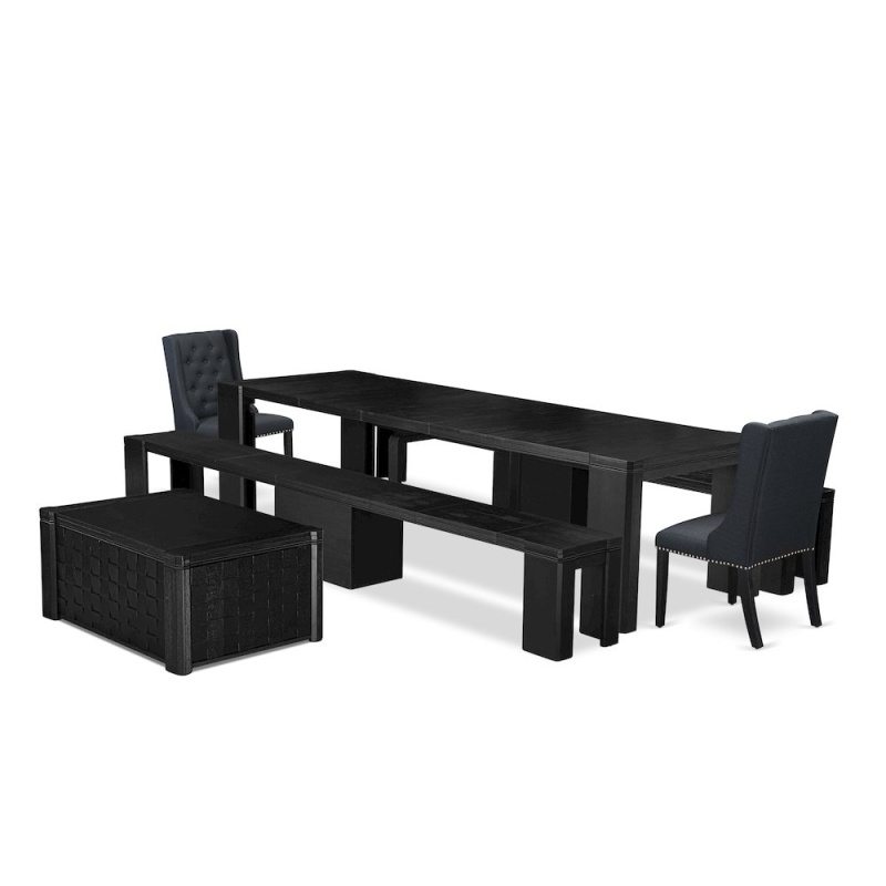 5-Piece Modern Rectangular Dining Table Set